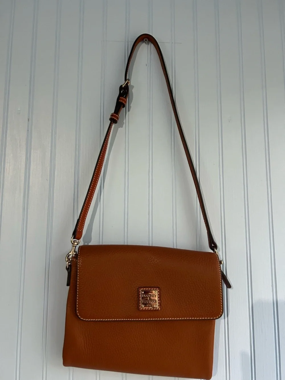 Dooney & Bourke Chestnut Pebble Leather Crossbody - Picture 4 of 9